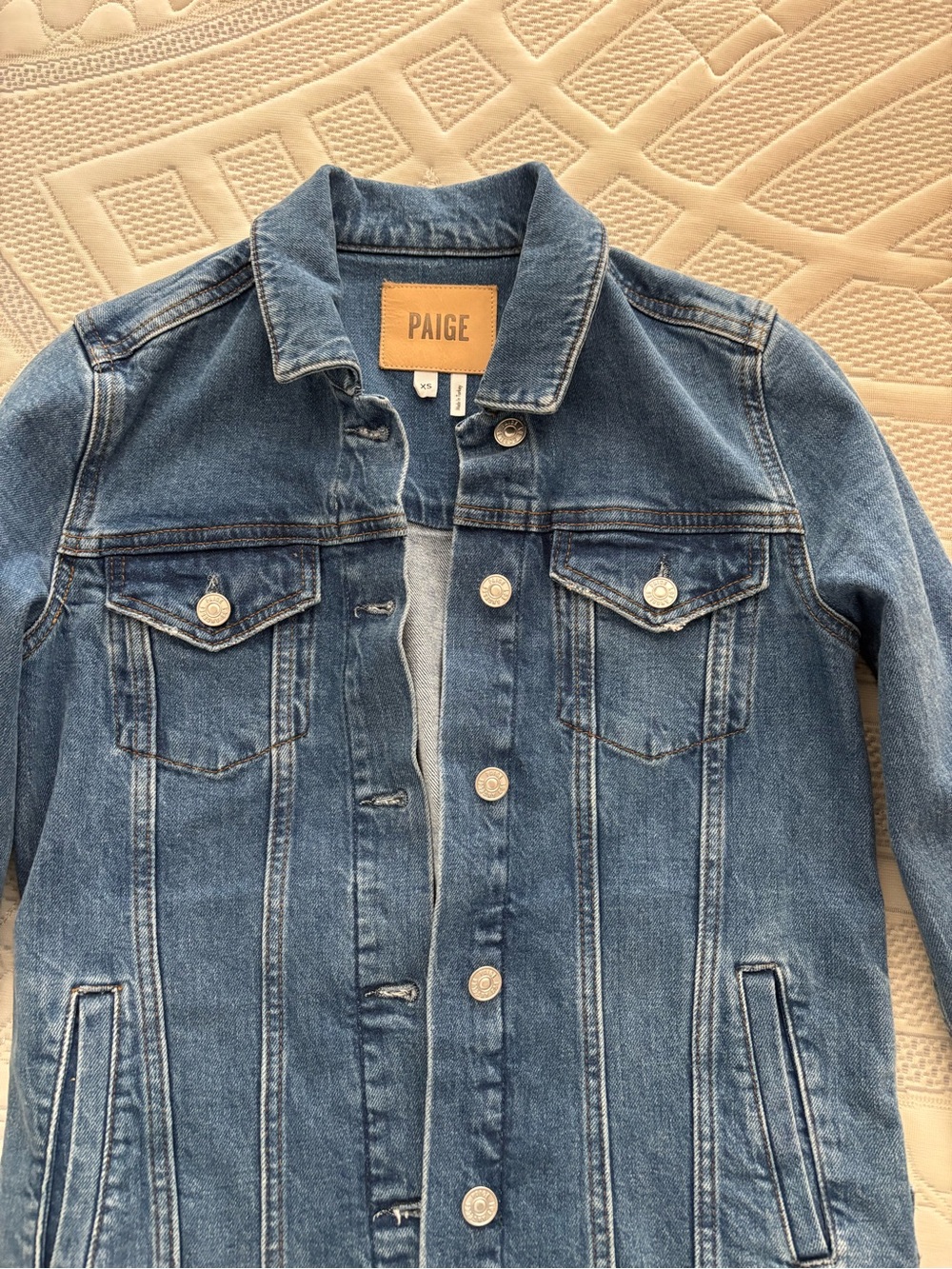 PAIGE Medium Blue Denim Trucker Jacket size XS